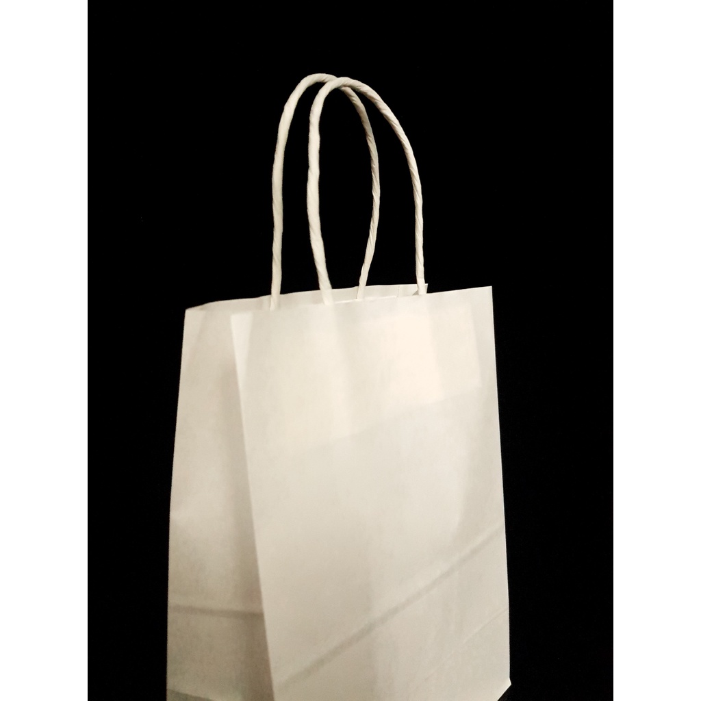 Túi giấy có quai xách màu trắng 15x9 cao 28cm  50cái