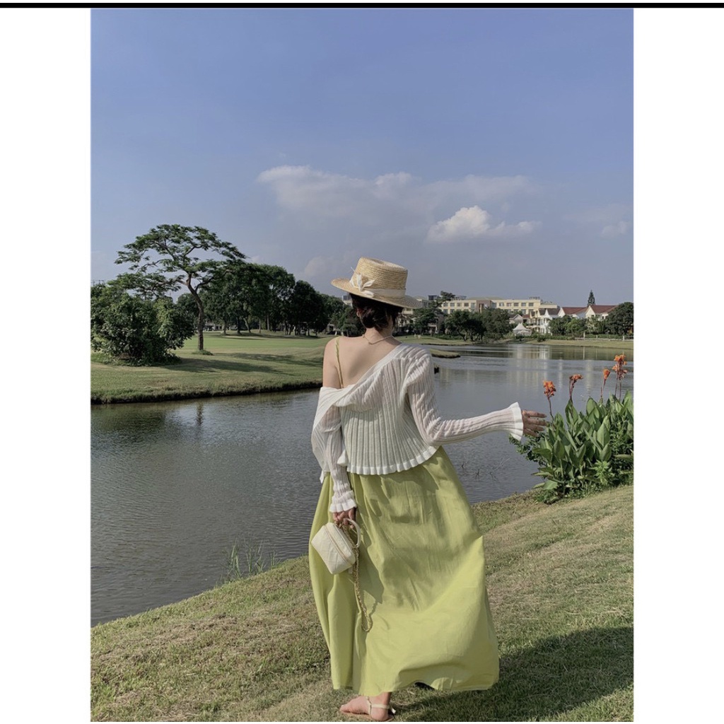 Đầm Dáng Suông Nữ Bo Thun Ngực Đầm Váy Maxi Nữ Đi Du Lịch Đi Biển Có Nhiều Màu