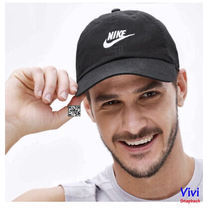 Nón nik.e thời trang kaki vải màu đen,Mũ Nik-e thể thao đen Sportswear Heritage86 Futura Washed Full Black