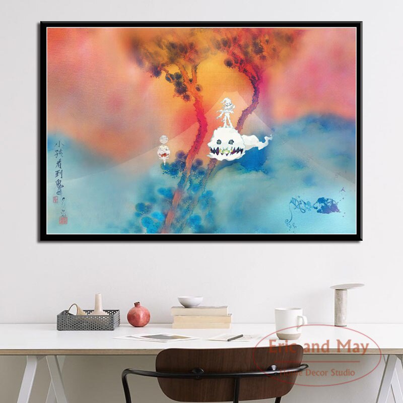Kanye west kid cudi Tranh Vải Bạt Treo Tường In Hình Ma Và Con Ma Cổ Điển Trang Trí Phòng Ngủ Cho Bé