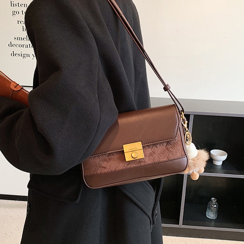 Túi Đeo Chéo Khóa Bấm Phong Cách Đường Phố Cổ Điển Thời Trang Cho Nữ