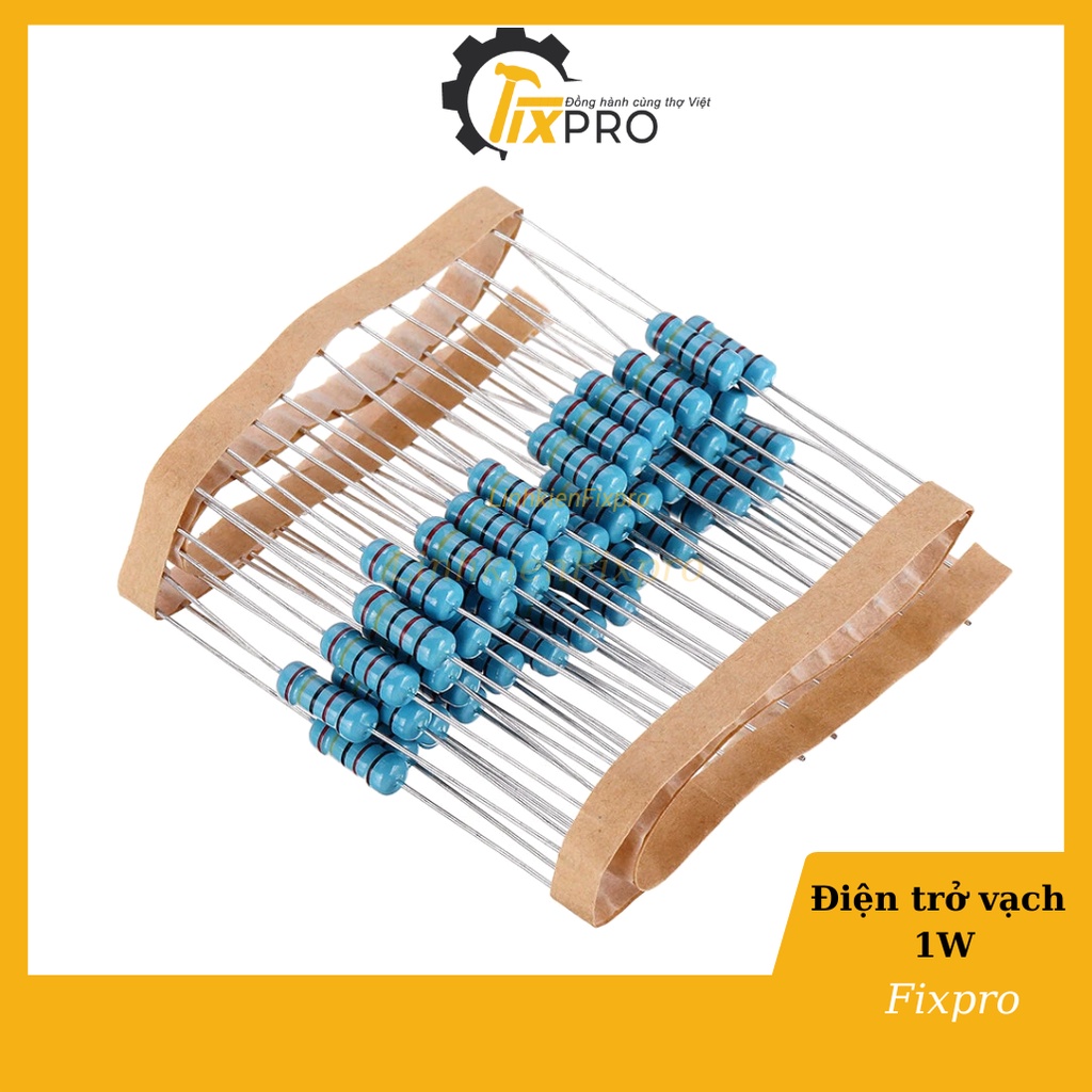 Điện trở 1W 6.2R - 620K 1% chân đồng túi 10 con
