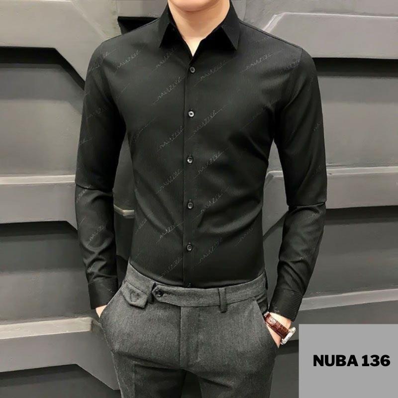 Áo sơ mi nam dài tay chất vải lụa cá tính trẻ trung năng động,NUBA 136