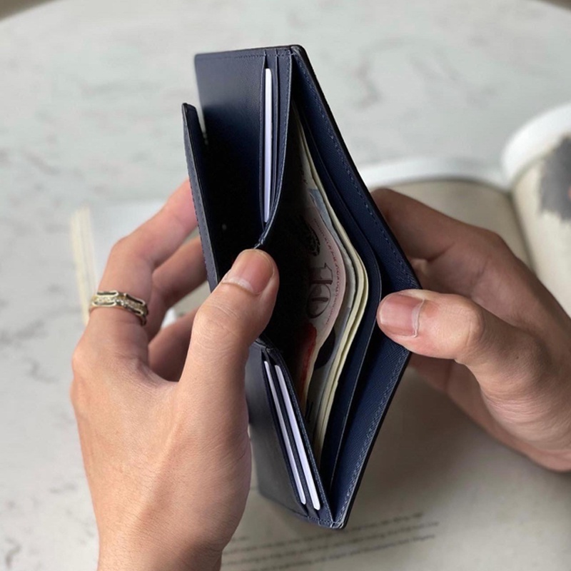 Ví da bóp da Harda form đứng kèm lá chất liệu da Saffiano cao cấp