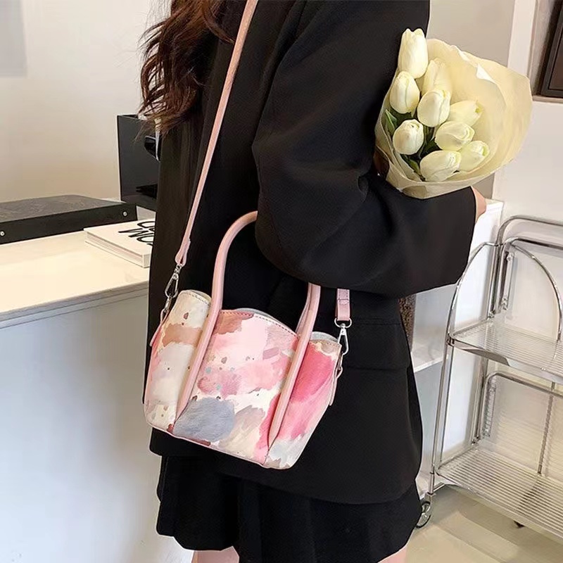 Mischa Túi Đeo Chéo Vai Bằng Da PU Họa Tiết Cánh Hoa Thời Trang Kiểu Pháp Dễ Phối Đồ