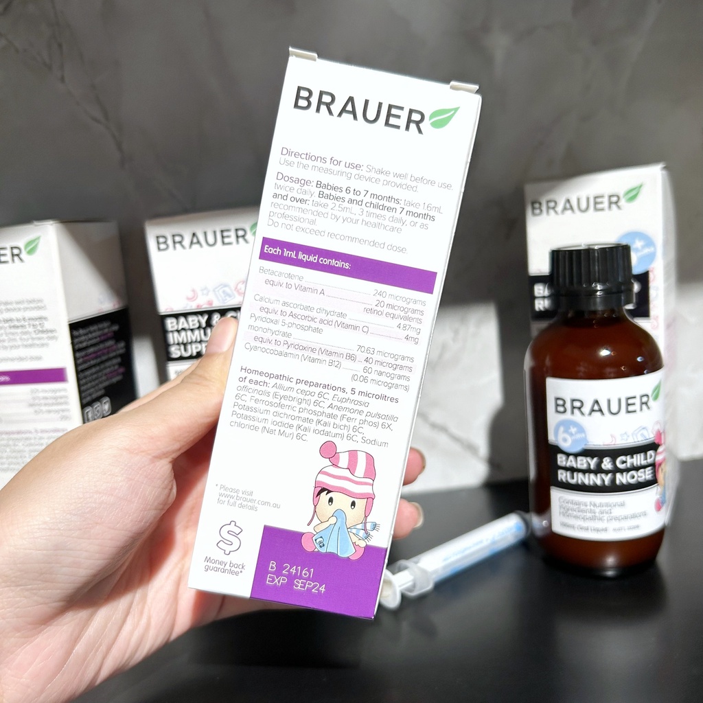 Siro Brauer Baby & Child Runny Nose giảm sổ mũi 100ml cho bé từ 6 tháng