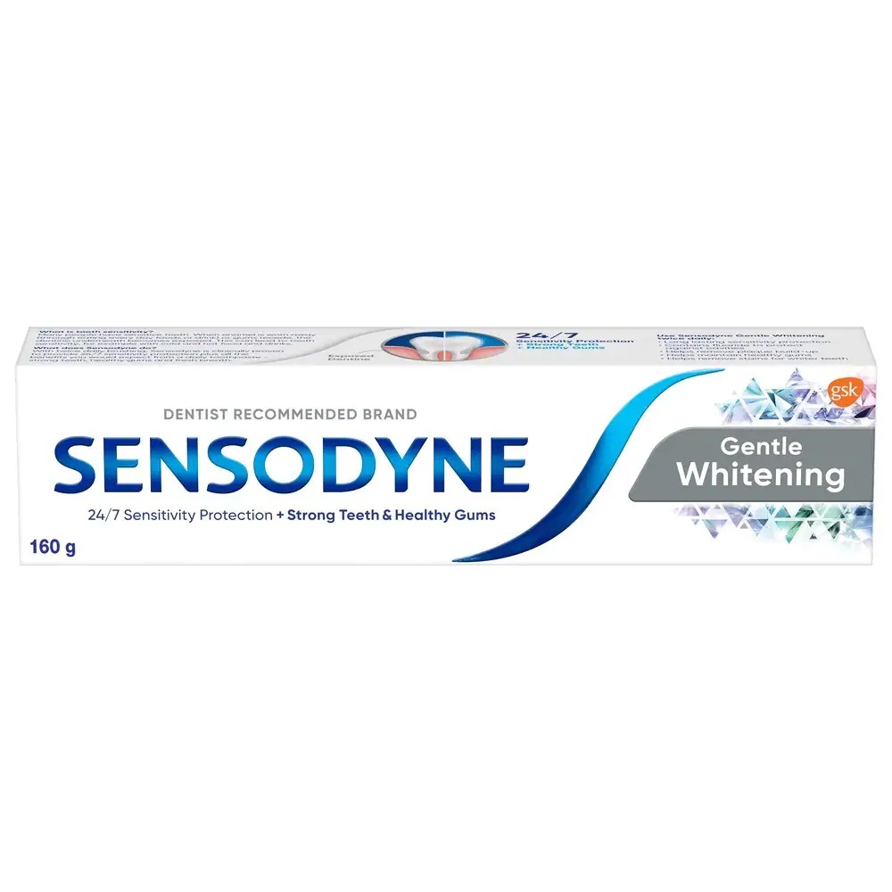 Kem Đánh Răng Sensodyne Gentle Whitening 160g / Bàn chải đánh răng  Sensodyne Multi Care Soft