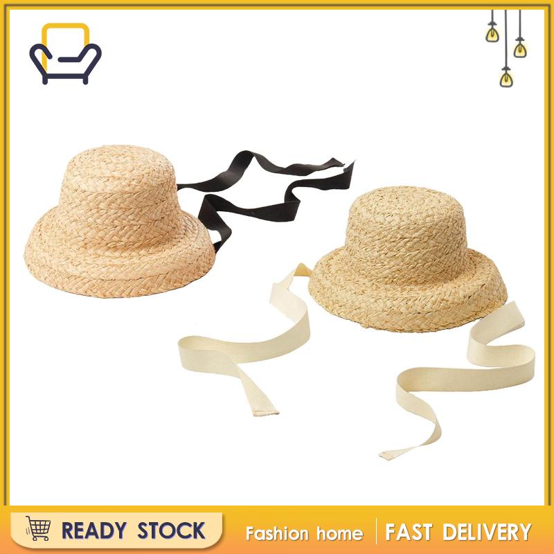 Mũ Rơm Du Lịch Mùa Hè Mũ Chống Nắng Có Dây Buộc Trắng Có Thể Điều Chỉnh Mũ Cói Che Nắng Chống Gió In Hoạt Hình Kèm Dây Đeo Thời Trang Mùa Hè Cho Bé