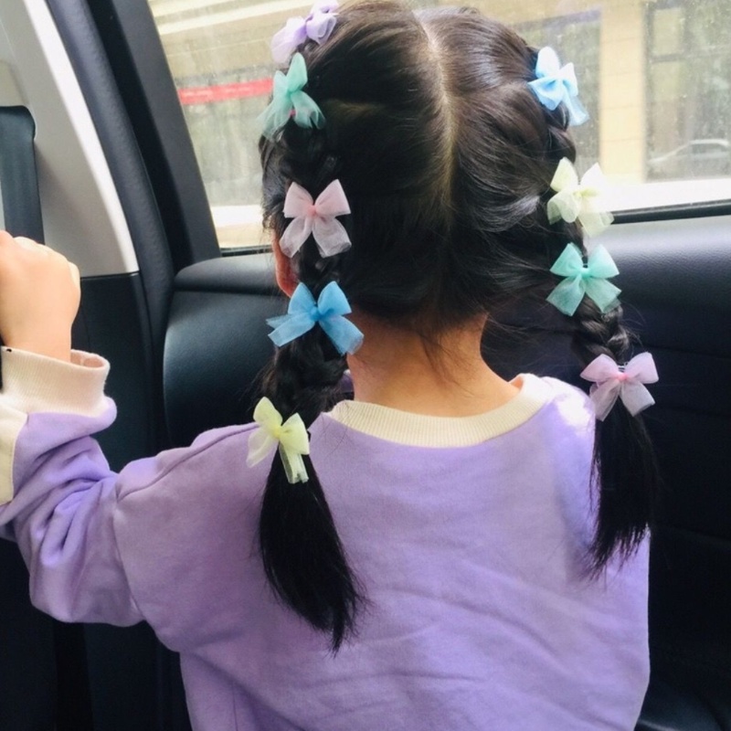 Set 10 Kẹp Tóc Nơ Thời Trang Hàn Quốc Cho Bé Gái