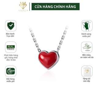 Dây chuyền bạc Ý s925 mặt trái tim đỏ D2797 - AROCH Jewelry