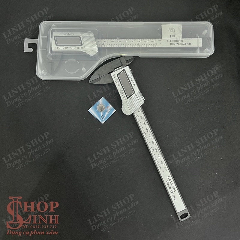 Thước điện tử đo lông mày 150mm cao cấp