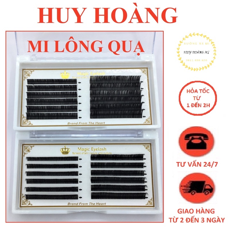 MI LÔNG QUẠ QUẠ siêu mềm siêu tự nhiên, dễ bắt keo_Dụng cụ nối mi_Mi fan_HUY HOÀNG