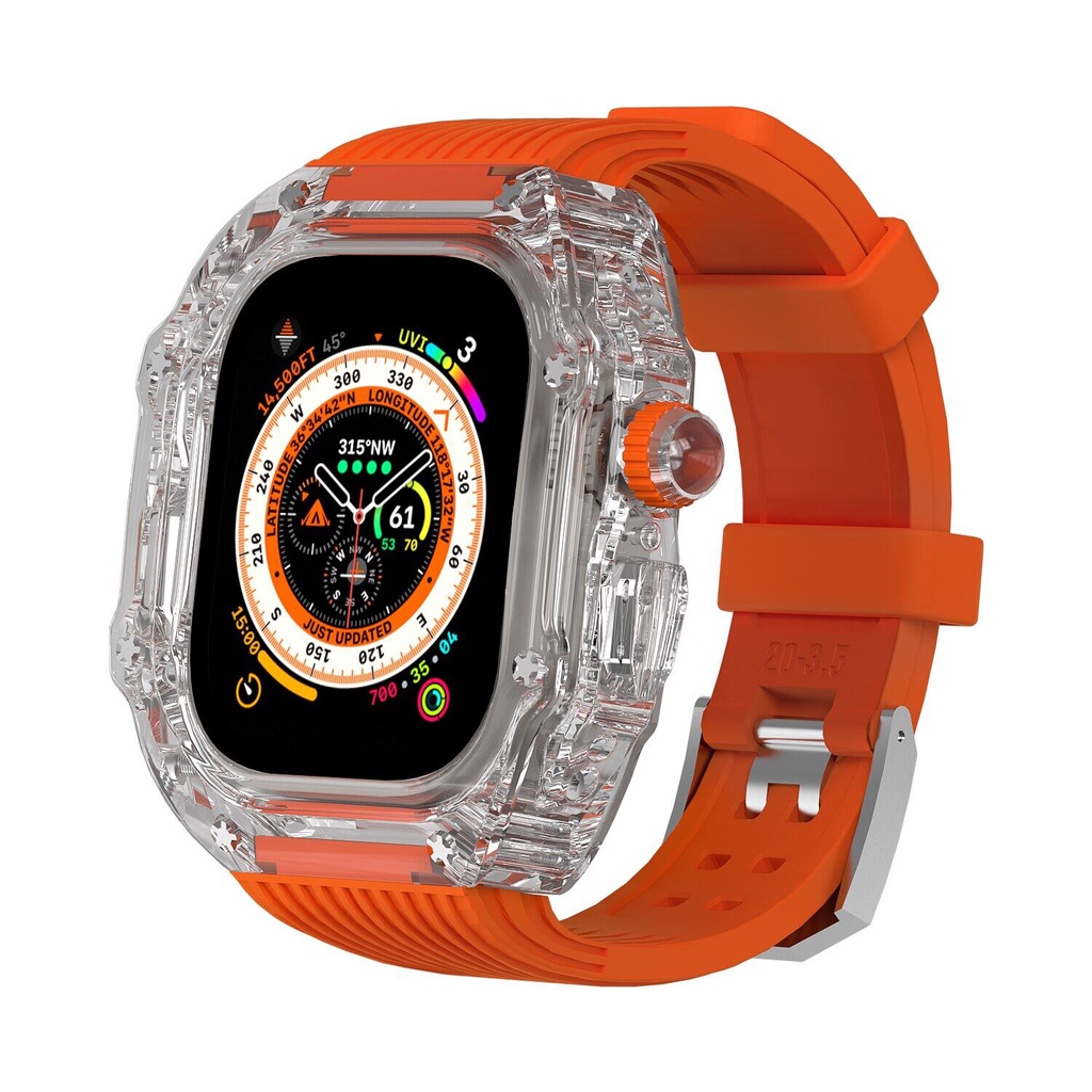Dây Đeo Cao Su Trong Suốt 49mm 8 7 45mm Cho Đồng Hồ Thông Minh Apple watch Series 6 5 4 SE 44mm