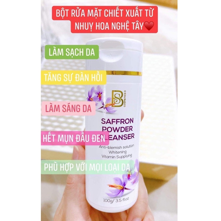 Bột rửa mặt Saffron cao cấp dành cho mọi loại da, Bột rửa mặt chiết xuất nhụy hoa nghệ tây ngăn ngừa mụn sáng da