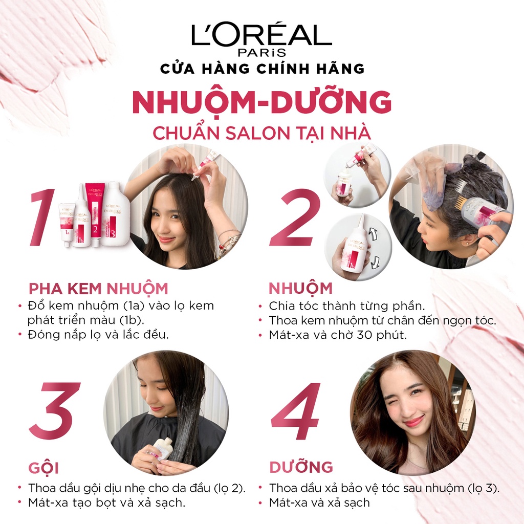 Màu nhuộm dưỡng tóc phủ bạc bảo vệ gấp 3 L'Oreal Paris Excellence Crème 172ml