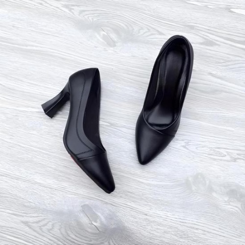 Giày cao gót da mềm 5cm, 7cm hoạ tiết thêu cách điệu- Giày cao gót công sở Made in Việt Nam KK.KD