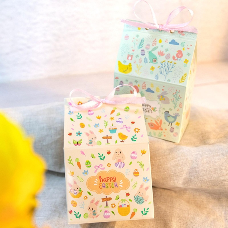 Set 12 / 24 Túi Đựng Kẹo Hình Thỏ Phục Sinh Dễ Thương