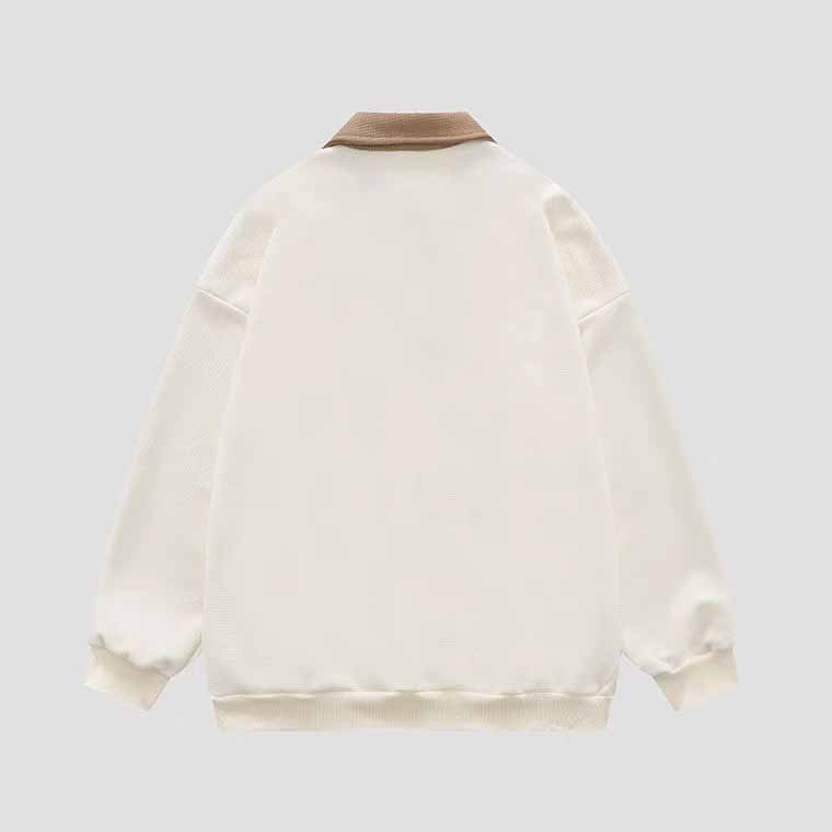 ❤️ MẶC LÀ THÍCH ❤️ Áo Sweater Nỉ Nam Nữ khóa cúc cổ bẻ In Hình Brnad Dài Tay Chất Vải Dày Dặn Co Giãn Tốt Form Rộng