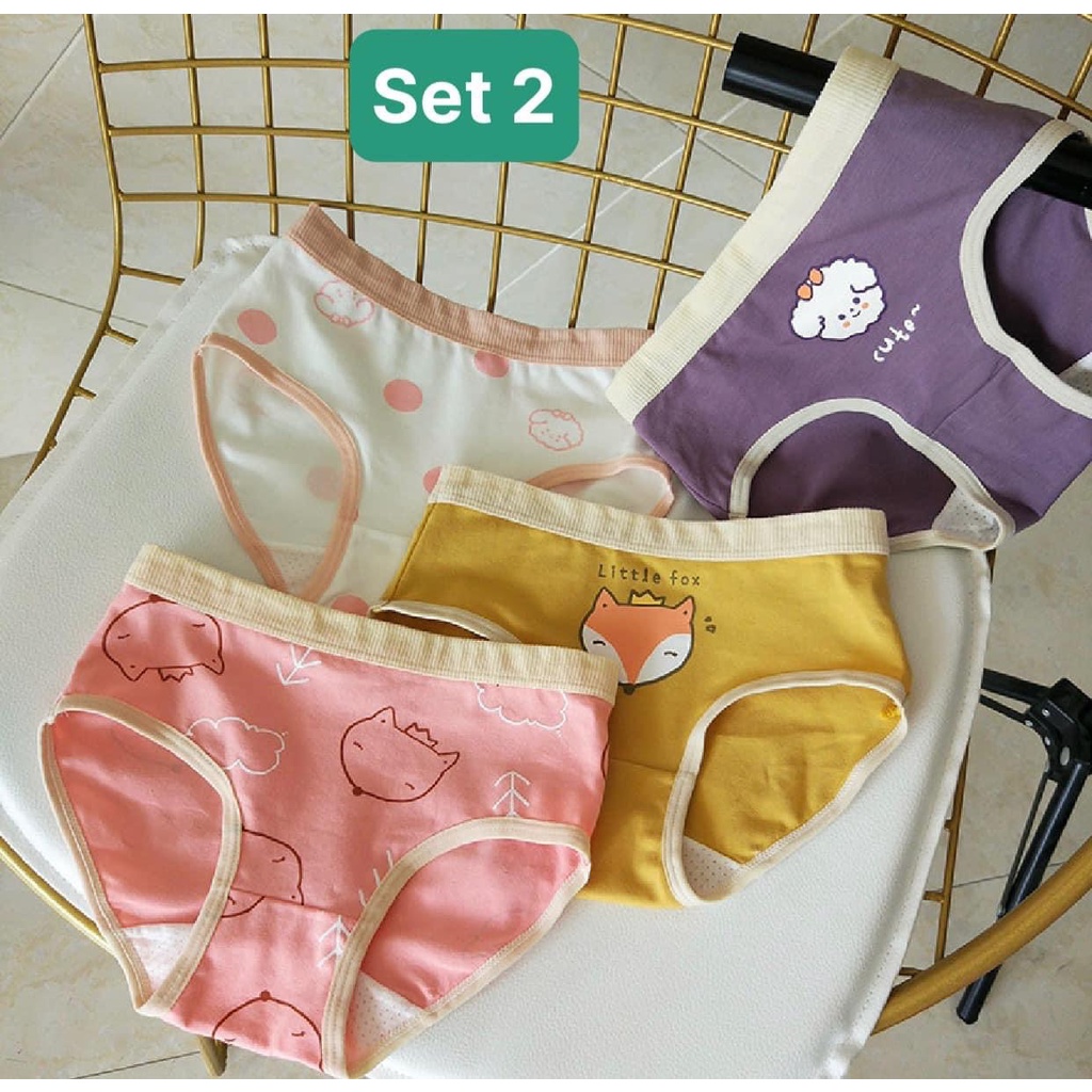 Combo Quần Lót Trẻ Em Unisex Quảng Châu Cao Cấp Chất Vải Thoáng Mát, Mềm Mịn