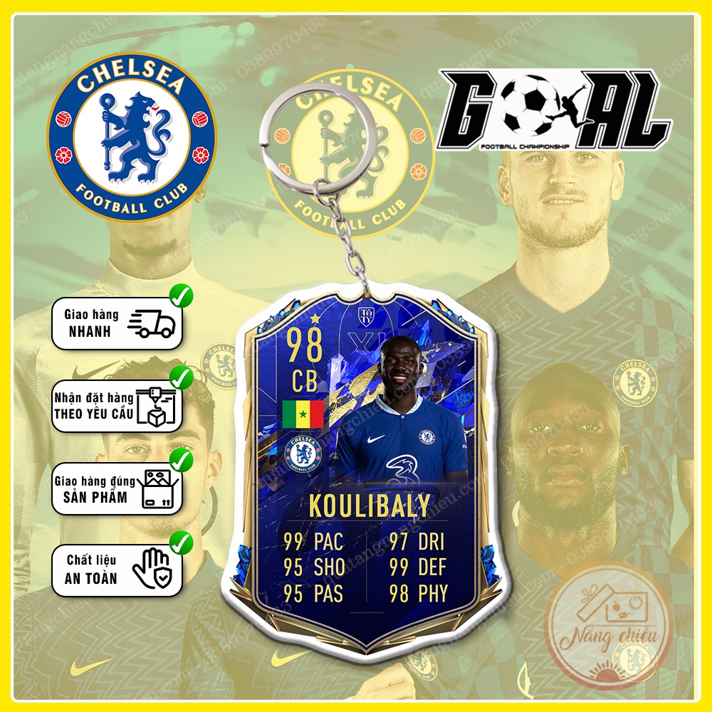 Móc khóa CLB Chealsea-Móc khóa cầu thủ-Móc khóa in theo yêu cầu.