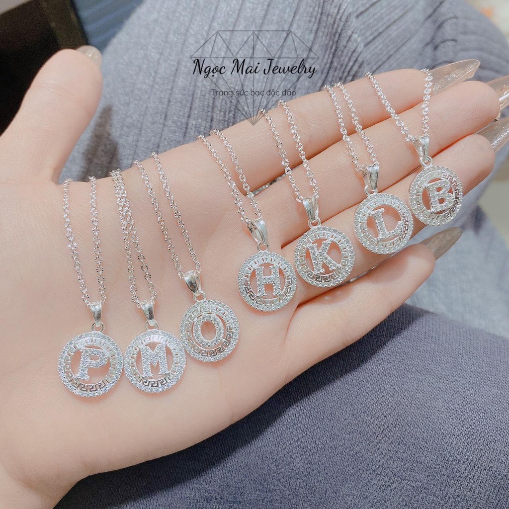 Dây công hoa mặt chữ tròn Ngọc Mai Jewelry sang xịn độc đáo