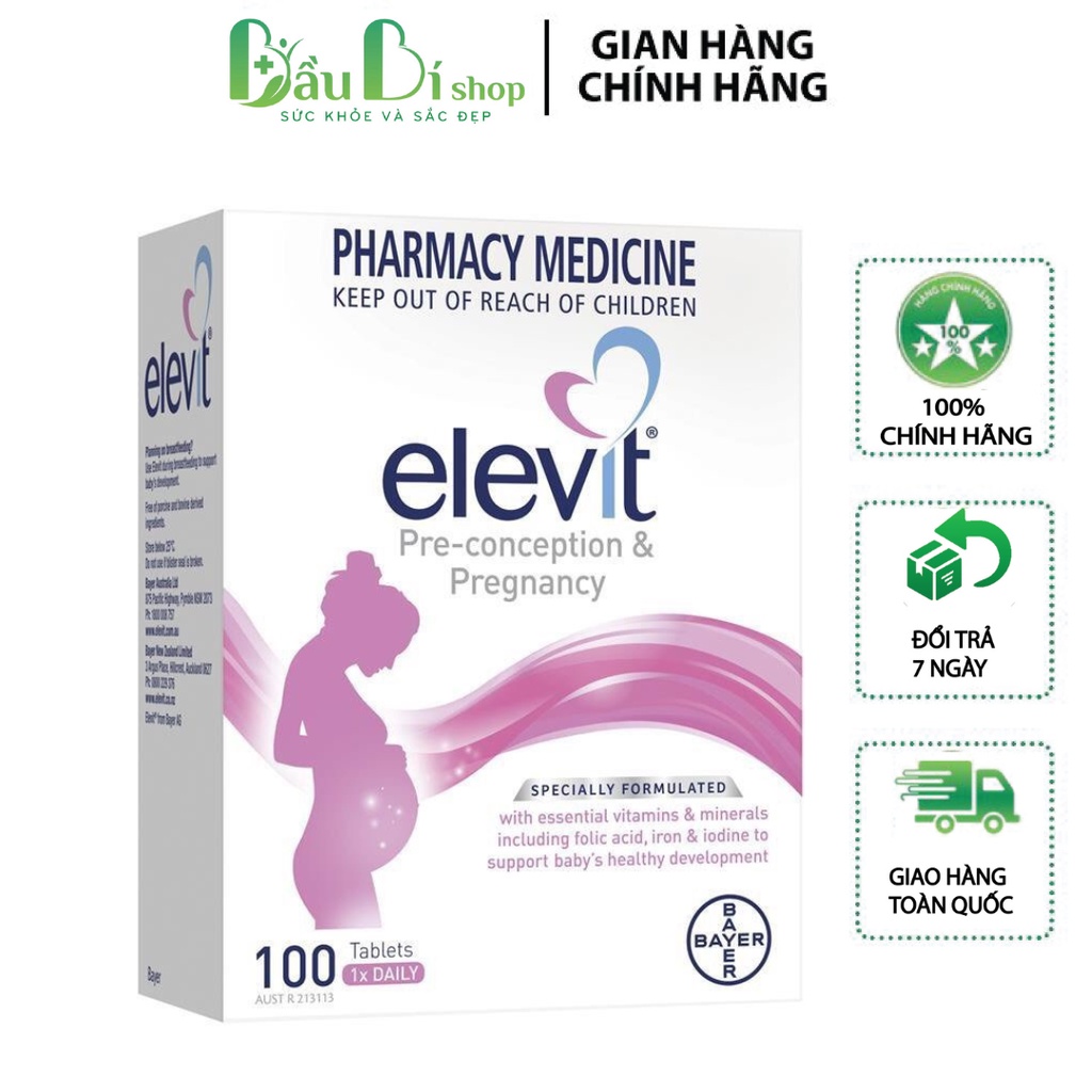 Vitamin Tổng Hợp Cho Bà Bầu Elevit Bầu Úc 100 Viên Hàng Chính Hãng