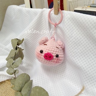 Móc khoá len, móc khoá handmade bé heo con