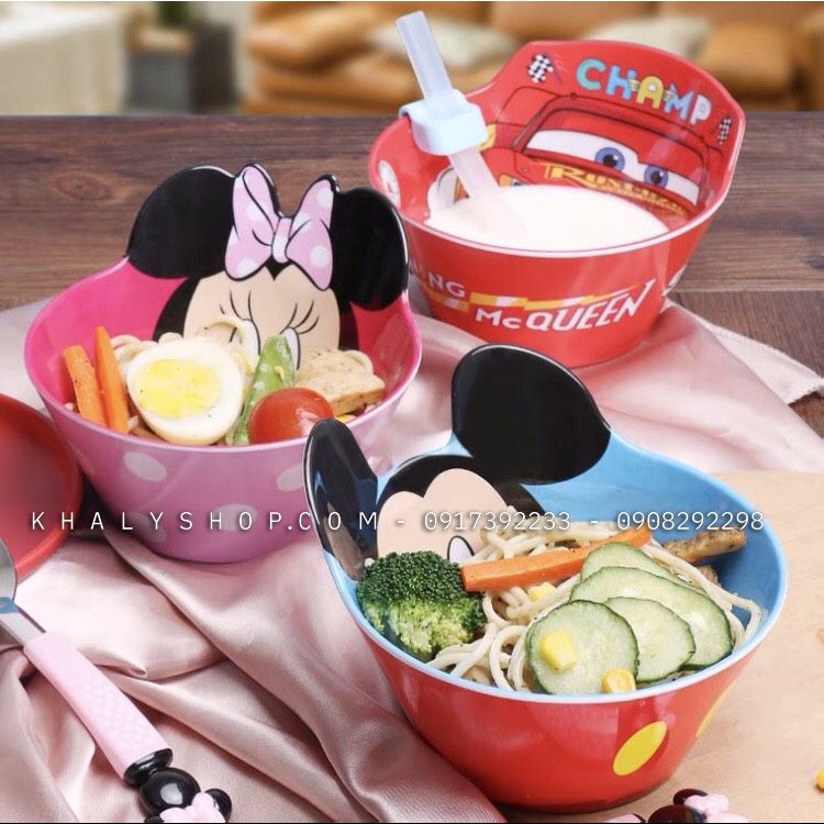 Chén ăn tô nhựa melanmine các nhân vật Disney cho Bé trai và Bé gái