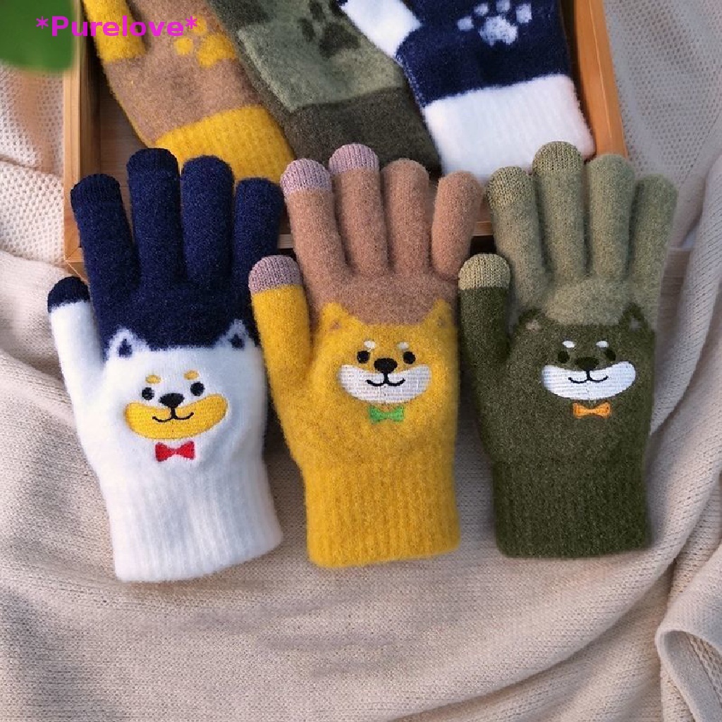 Găng Tay Dệt Kim Giữ Ấm Có Thể Chạm Màn Hình Cảm Ứng Thời Trang Mùa Đông Dành Cho Cún Cưng Mới