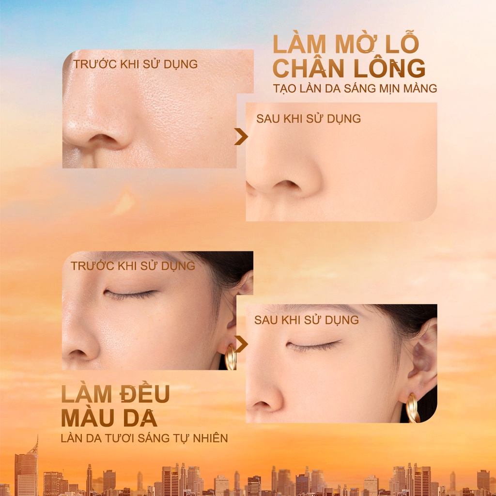 Phấn Má Hồng FOCALLURE Kiểm Soát Dầu Chống Mồ Hôi Kèm Bông Phấn Đầu Nấm Tiện Dụng