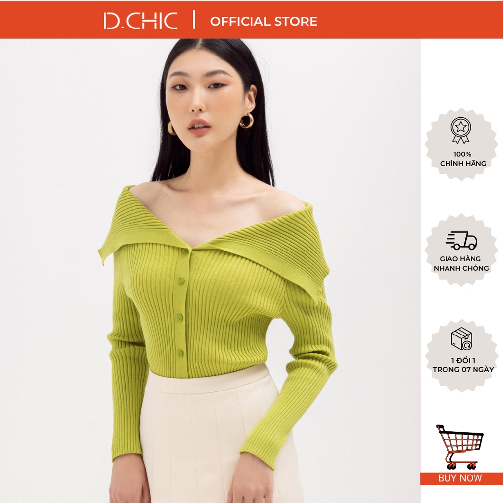 Áo len dài tay cổ bẻ D.CHIC MS: 188088