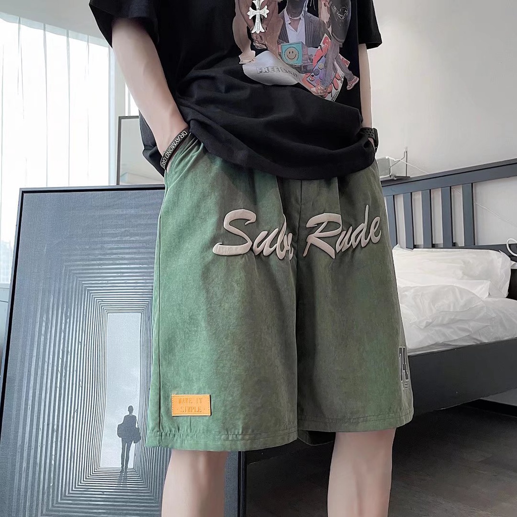 Quần Short Thể Thao Ống Rộng In Họa Tiết Phong Cách Hiphop Đường Phố Cho Nam