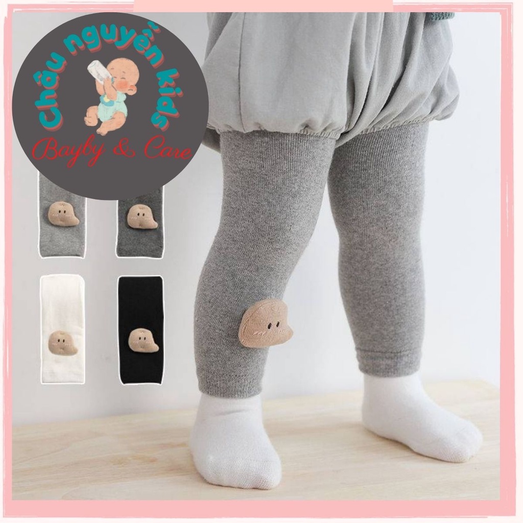 Quần legging len xù đính gấu siêu dày ấm cho bé trai bé gái từ 5 đến 14kg hàng QCCC. Châu nguyễn kids