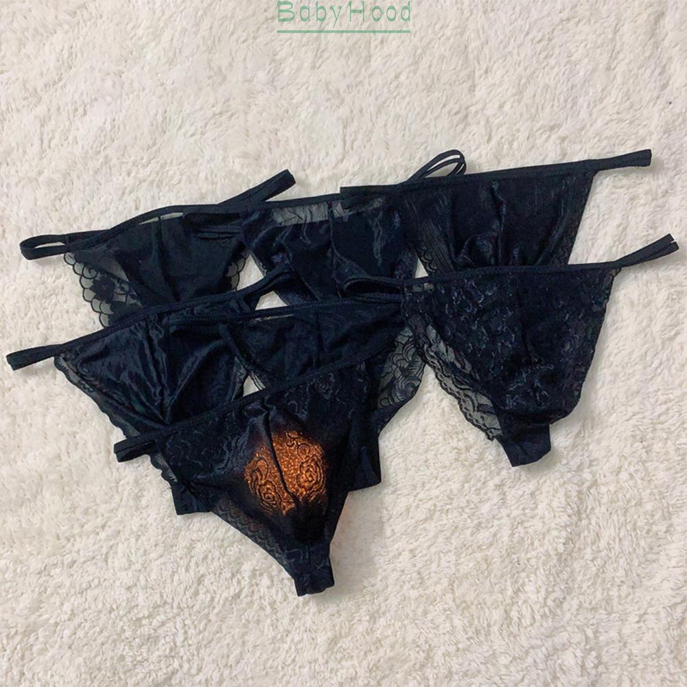 Men Sissy Sheer Lace Panties Pouch Briefs G-string Thongs Underwear Underpants#BBHOOD