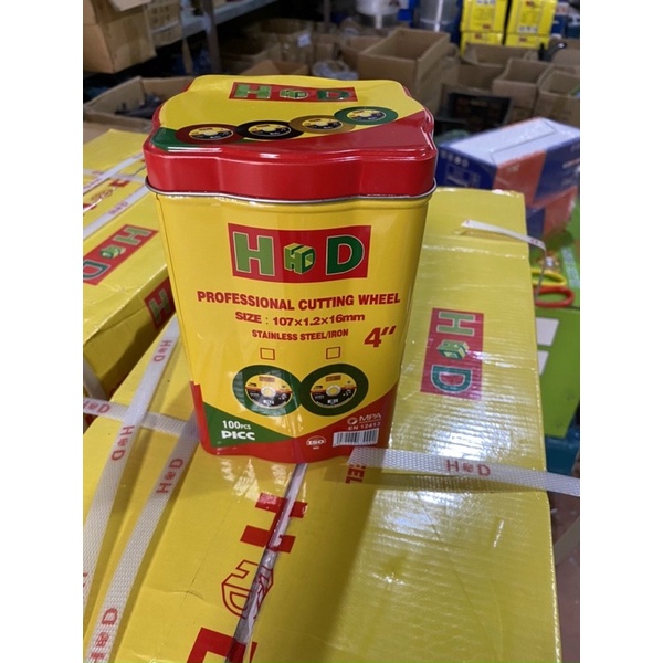 Đá cắt sắt 100 HD, đá cắt inox HD, đá cắt kim loại HD.