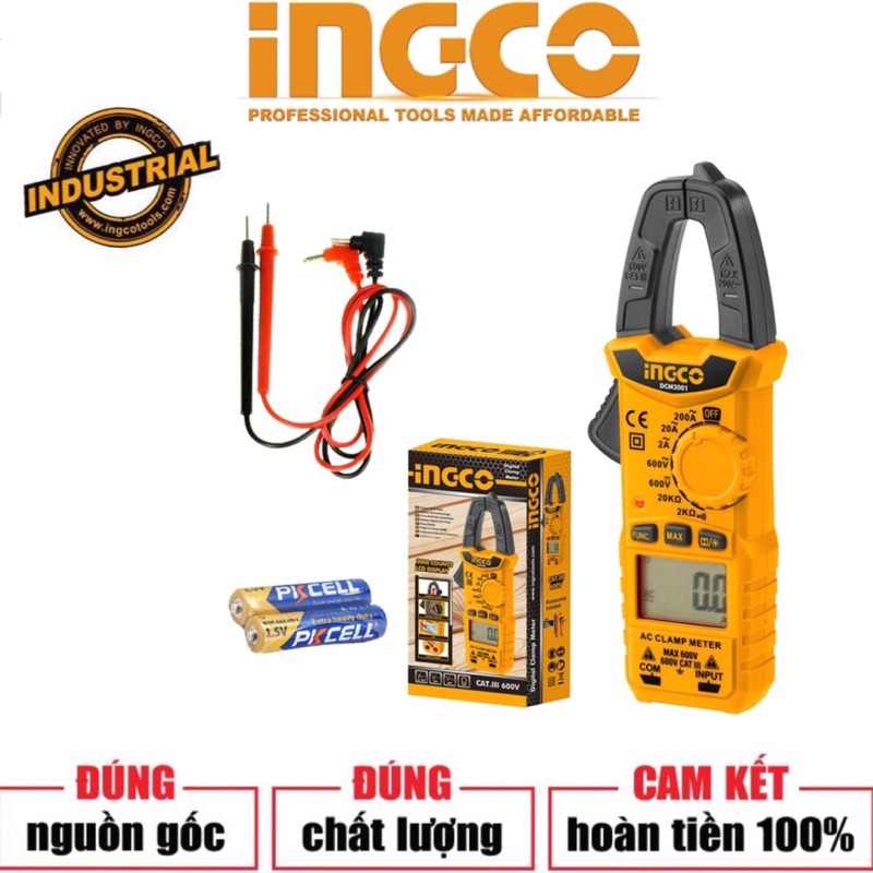ĐỒ NGHỀ INGCO Kềm đo AC kỹ thuật số DCM2001 (Cam kết Chính Hãng 100%)