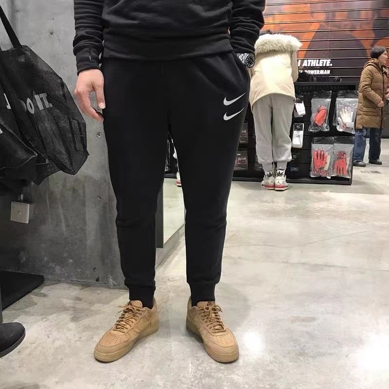 Nk nam giới móc đôi thêu quần bó sát dệt kim thông thường quần thể thao cj4881