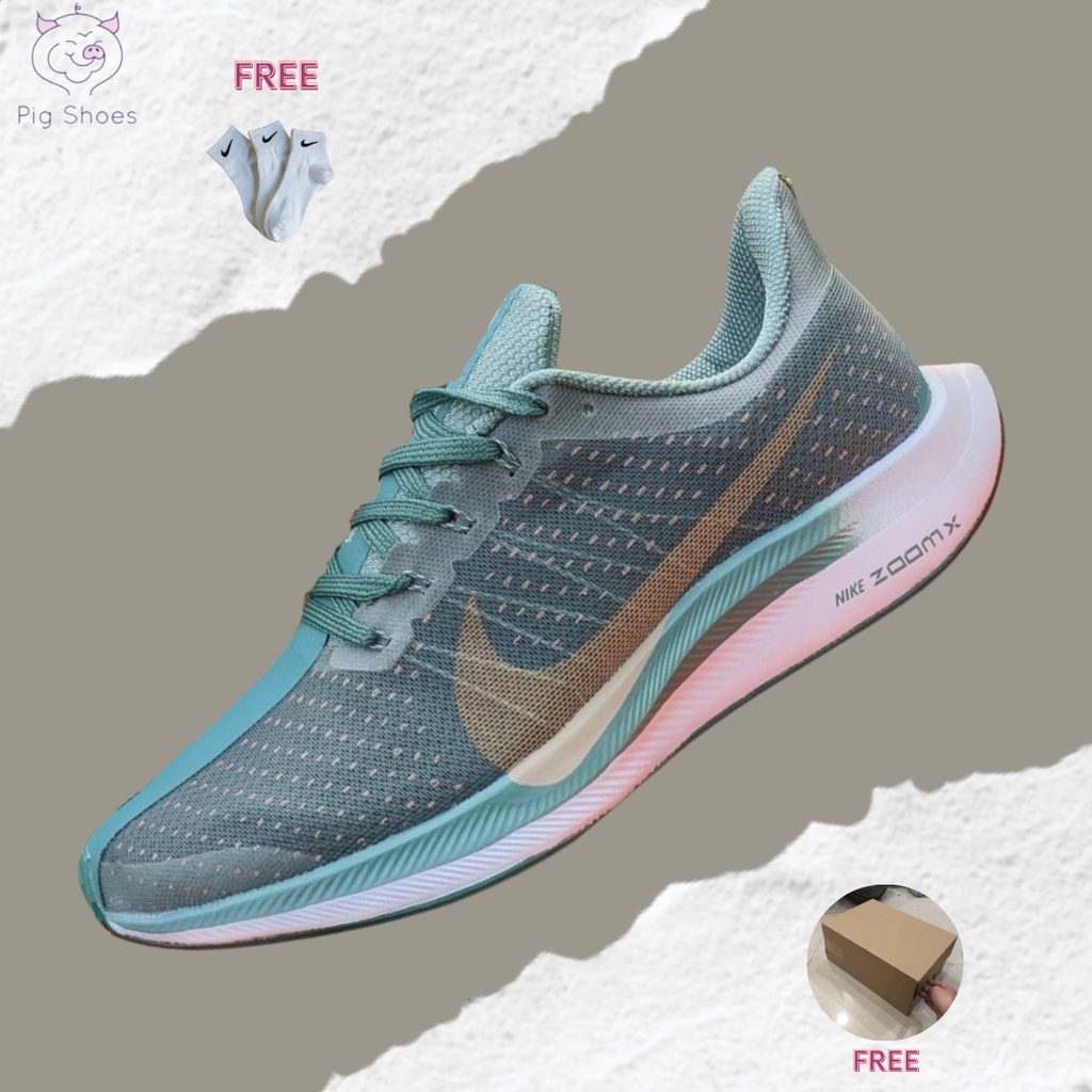 Giày Thể Thao Nike Zoom Pegasus Turbo Green, Zoom Xanh Lá Mạ; Đầy Đủ Box - Bill; Tặng Vớ Trắng