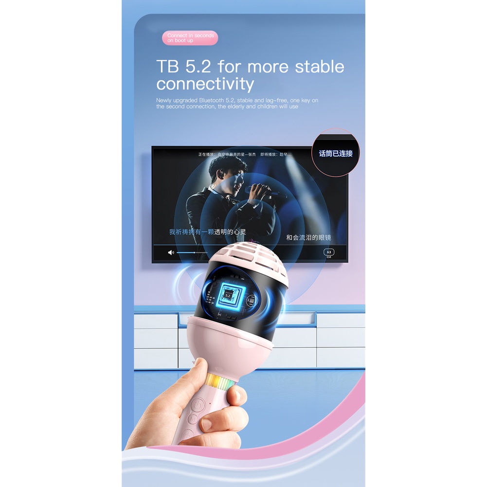 Aubess Micro Tích Hợp Âm Thanh Micro Karaoke Quốc Gia Không Dây Bluetooth Điện Thoại Di Động Tivi Gia Đình Hát Karaoke Trẻ Em