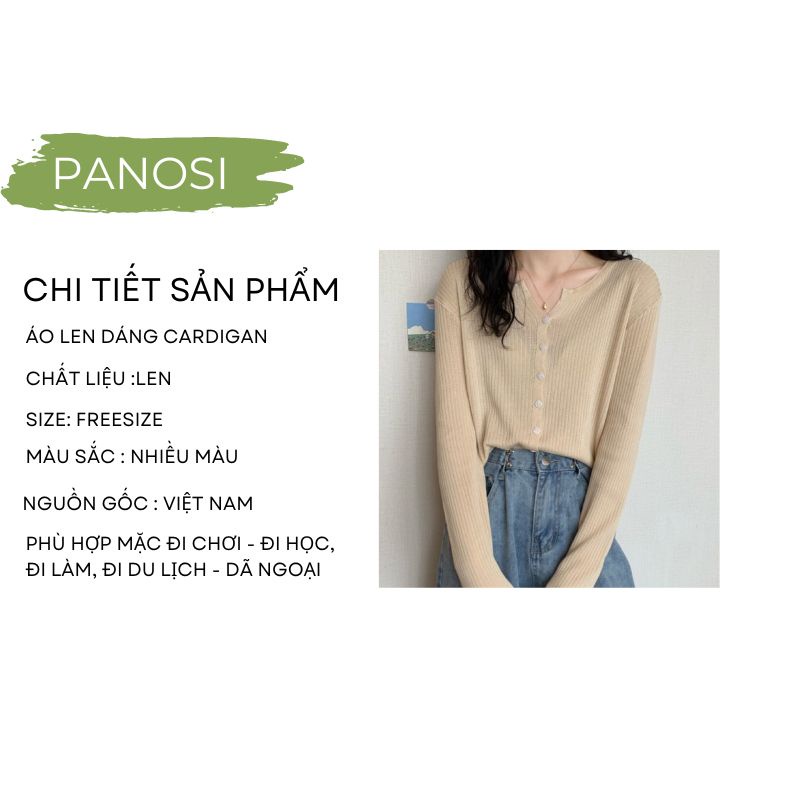 Áo len dài tay áo len dáng cardigan dáng vừa hàng co giãn chất đẹp PANOSI - A702