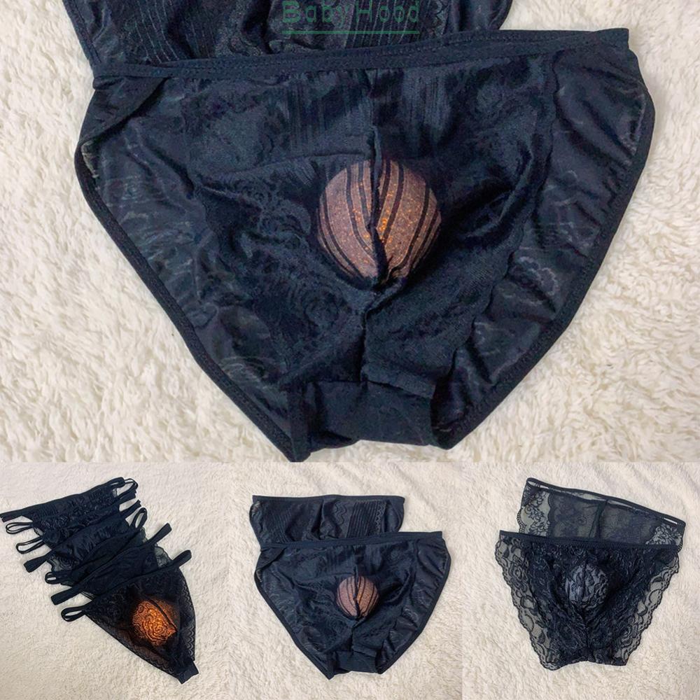 Men Sissy Sheer Lace Panties Pouch Briefs G-string Thongs Underwear Underpants#BBHOOD