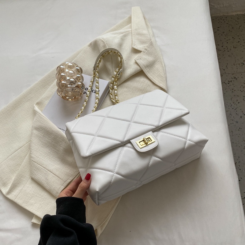 Túi Xách Đeo Vai Hình Vuông Cỡ Nhỏ Phối Dây Đeo Sợi Xích Thời Trang Thu Đông 2022 Cho Nữ