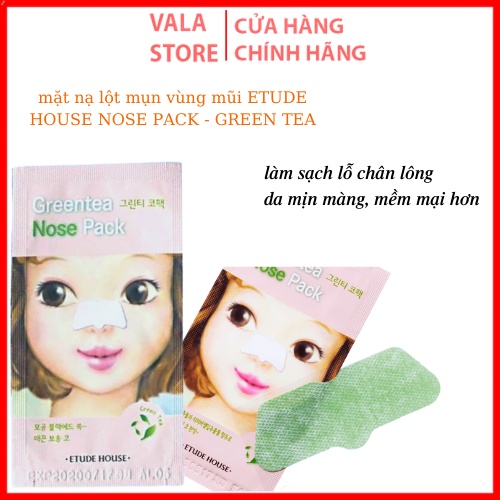 [COMBO 5] Miếng Mặt Nạ Lột Mụn Vùng Mũi ETUDE HOUSE Nose Pack - Green Tea 0,36g