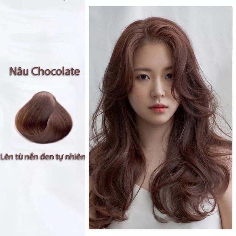 Màu nhuộm tóc Socola HT NANO COLLAGEN 100ml 💥CAO CẤP💥 cân bằng phủ bạc, bền màu, không rát da đầu lên từ nền tóc đen🔥🔥🔥🔥