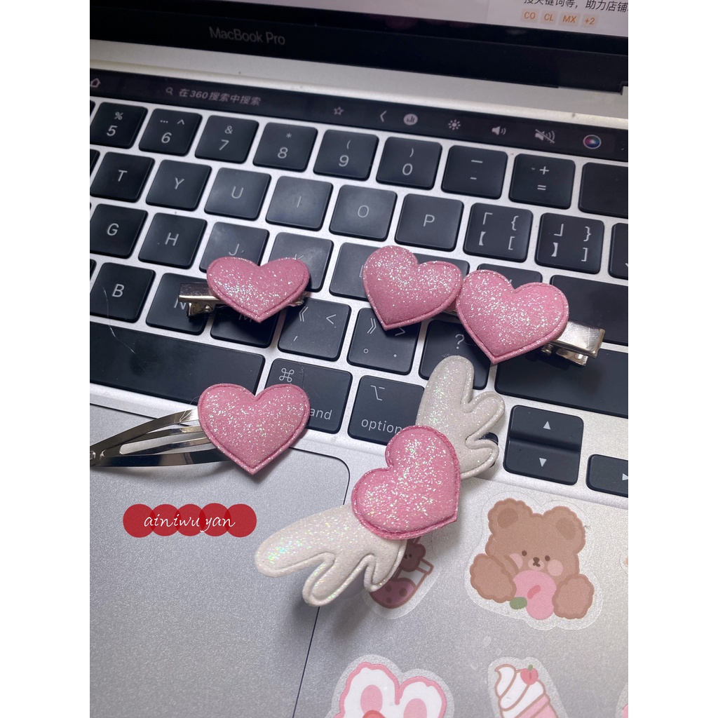 Kẹp Tóc Hình Đôi Cánh Thiên Thần Màu Hồng Lấp Lánh