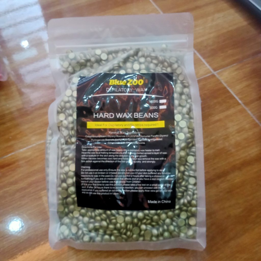 Sáp Wax Lông Hard Wax Beans- Túi to 1KG -  Ánh Nhũ Siêu Thơm tặng que gỗ