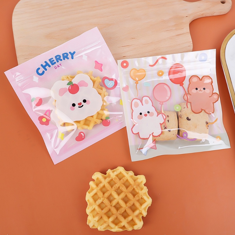 Túi Đựng Trang Sức / Bánh Quy / Kẹo / Thức Ăn Vặt Có Khóa Kéo Chống Rò Rỉ Hình Thỏ / Gấu Hoạt Hình Dễ Thương Dành Cho Trường Học