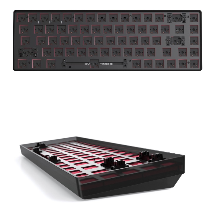 Bộ kit bàn phím cơ Tester68 CIY GK68 kết nối wireless, Bluetooth (Đã lót foam PCB)
