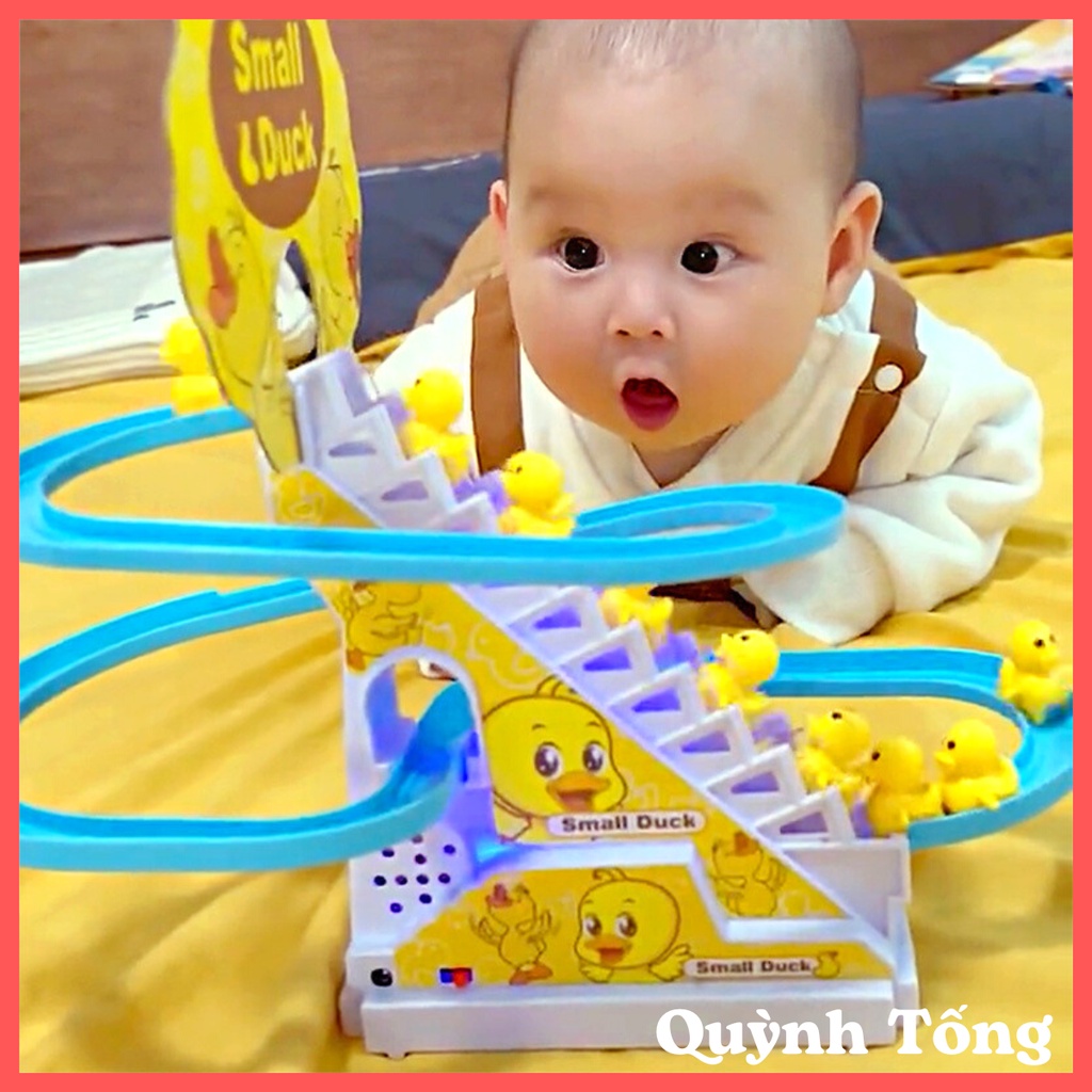 Đồ chơi vịt leo thang trượt máng có nhạc đèn cho bé phát triển giác quan- Đồ chơi cho bé trai và bé gái