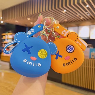 Móc Chìa Khóa Dạng Ví mini Bằng Silicon Hình Gấu Dễ Thương